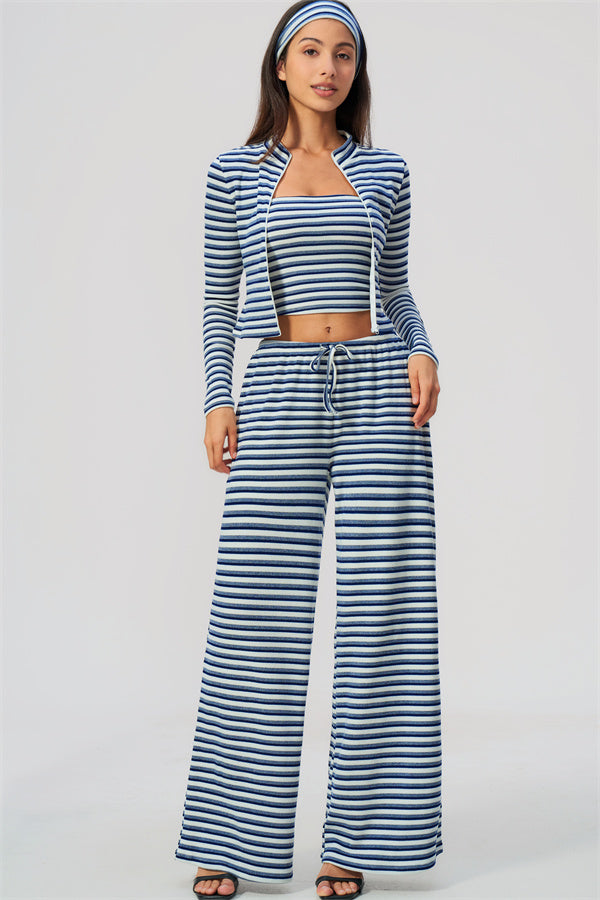 The Brilliance Jacket Tank Top Straight Leg Pants 3-Piece Set (Headband not included)