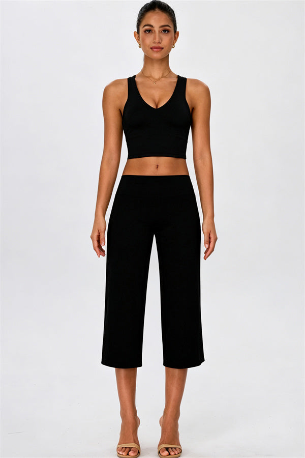 The Energize Crop Top Wide Leg Crop 2-Piece Set