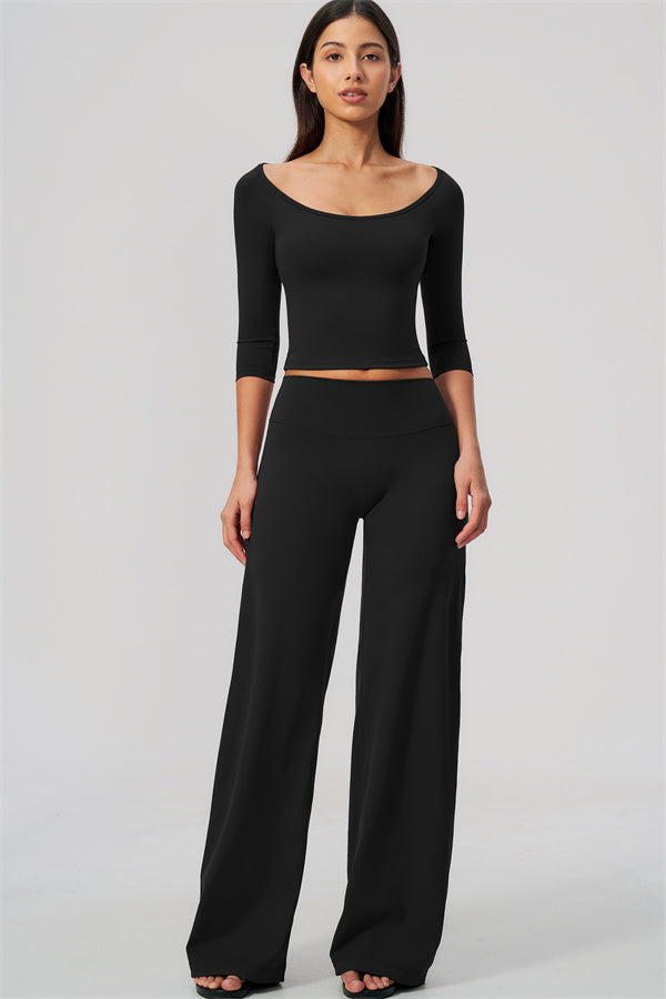 The Twirl Half-Sleeve T-Shirt Straight Leg Pants 2-Piece Set