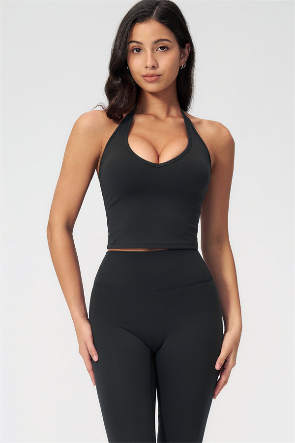The Twirl Halter Tank Top Capri Leggings 2-Piece Set