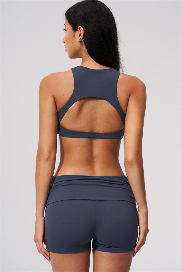 The Twirl Open Back Sports Bra Shorts 2-Piece Set